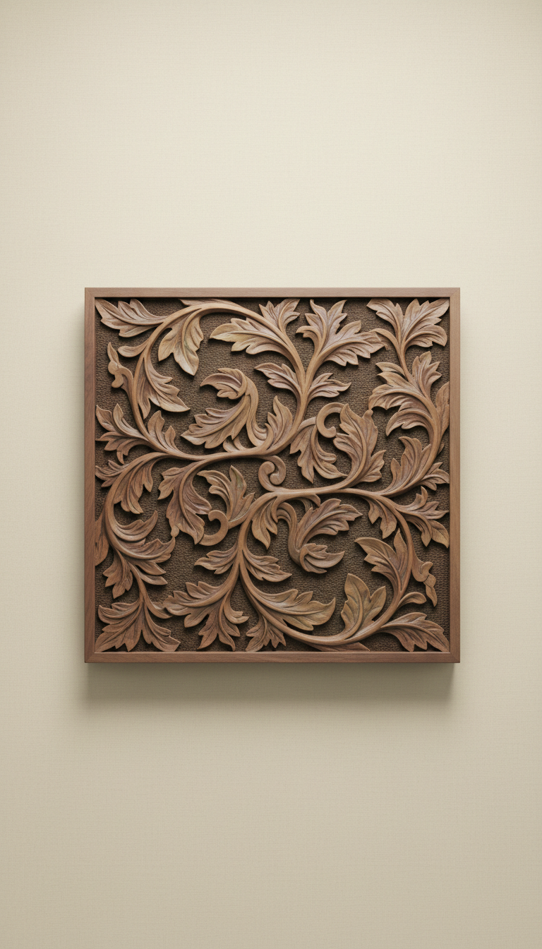 Engraved Walnut Wall Art